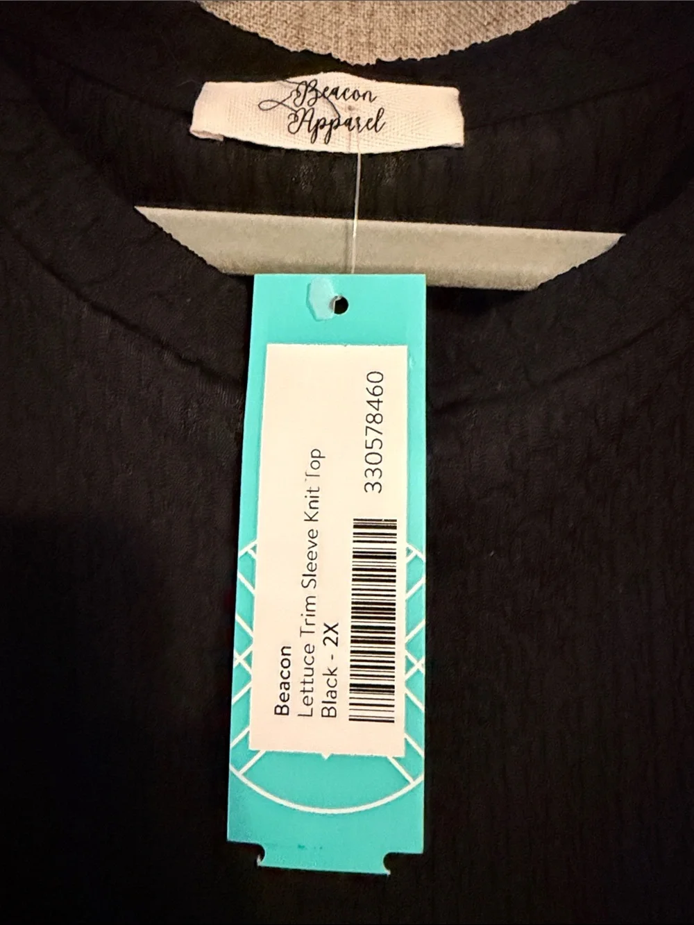 NWT Beacon Lettuce Trim Sleeve Knit Top 2X - Picture 4 of 5
